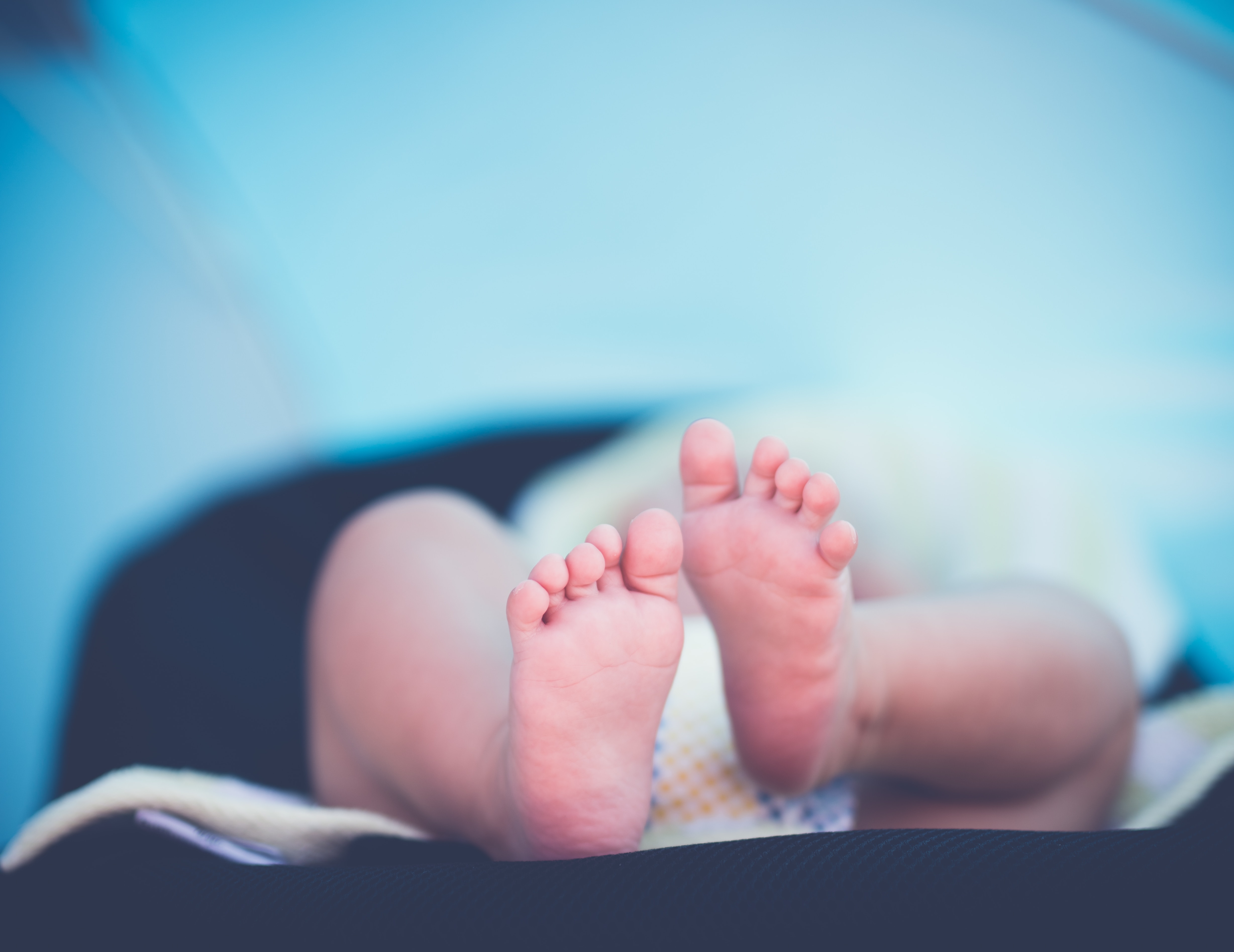 A newborn's little feet