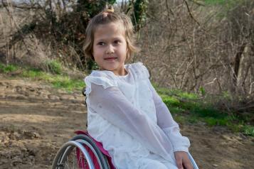 child in a wheelchair