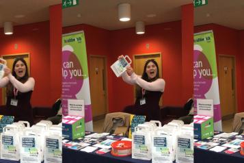 Healthwatch Kent's stall packed with goodies for World Mental Health Day 2019