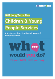 Front cover of Healthwatch Kent's report on Children & Young People's thoughts on health and social care services