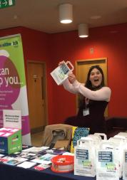 Healthwatch Kent's stall packed with goodies for World Mental Health Day 2019